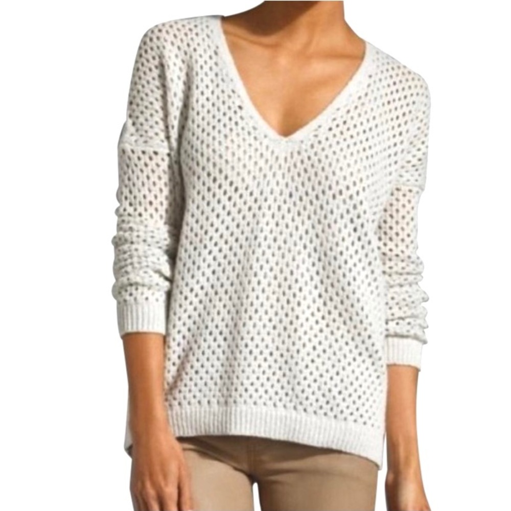 John + Jenn White Net Sweater